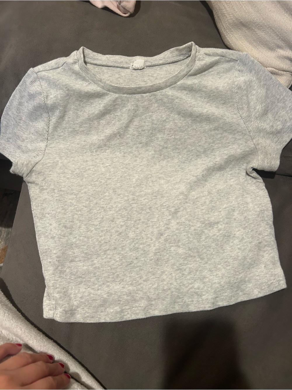 Garage Light Gray Ribbed Short Sleeve Tee